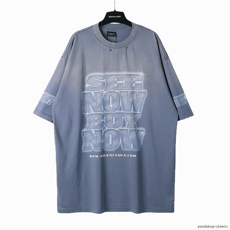 Balenciaga letter grey short-sleeve
