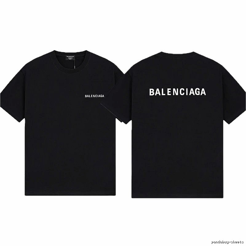 Balenciaga Letter Print Minimalist Style Black T-shirt