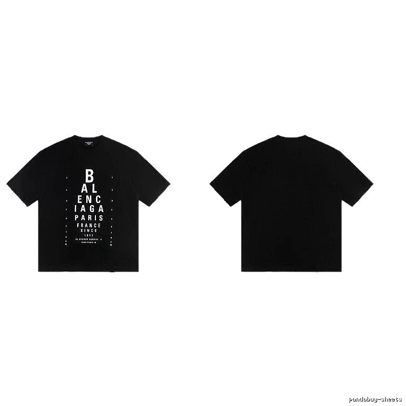 Balenciaga Letter Print Street Style Black T-Shirt