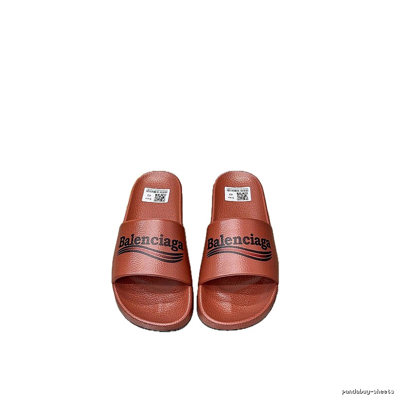 Balenciaga Printed Casual Red-Brown Slippers