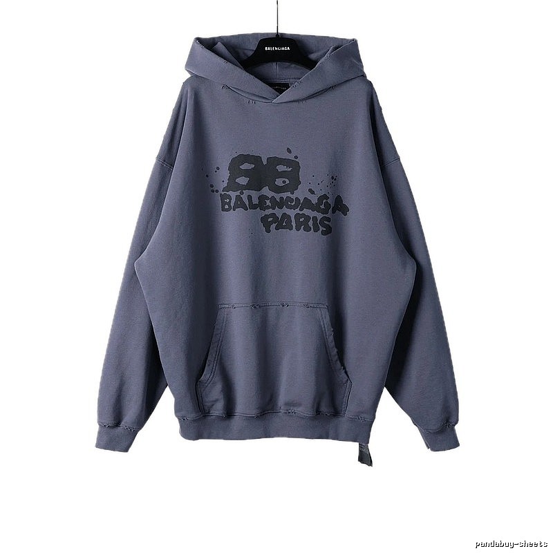 Balenciaga retro-style grey hoodie