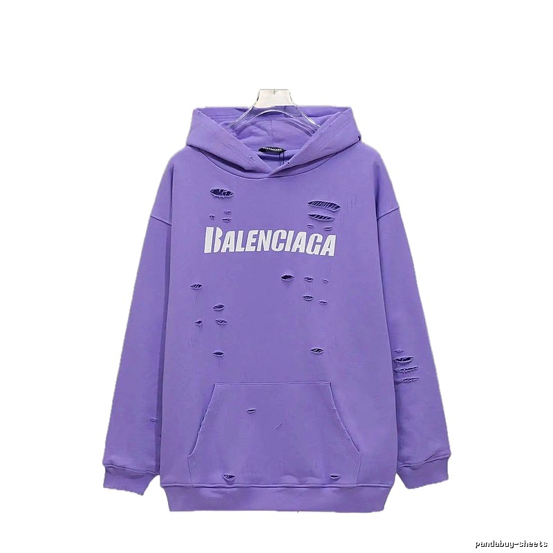 Balenciaga's ripped purple sweatshirt