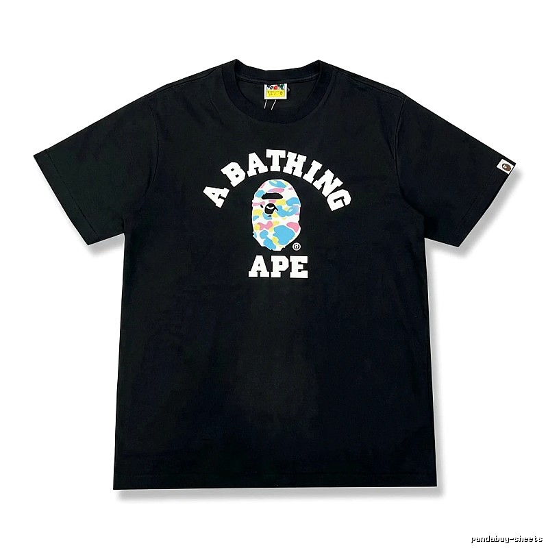 Bape Ape Camouflage Style Black T-shirt