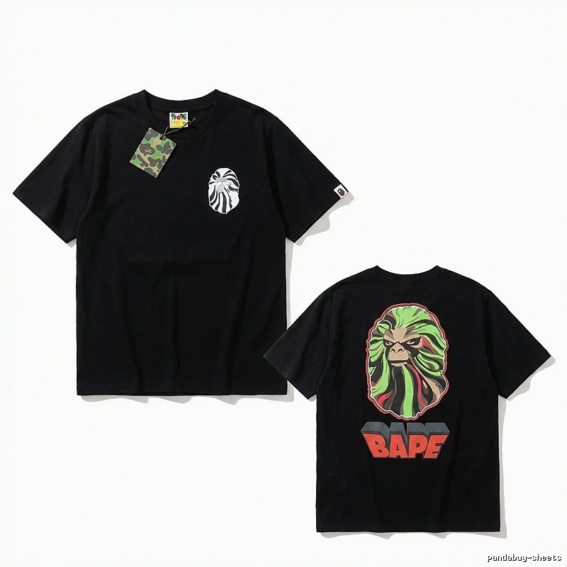 Bape Ape Camouflage Style Black T-shirt