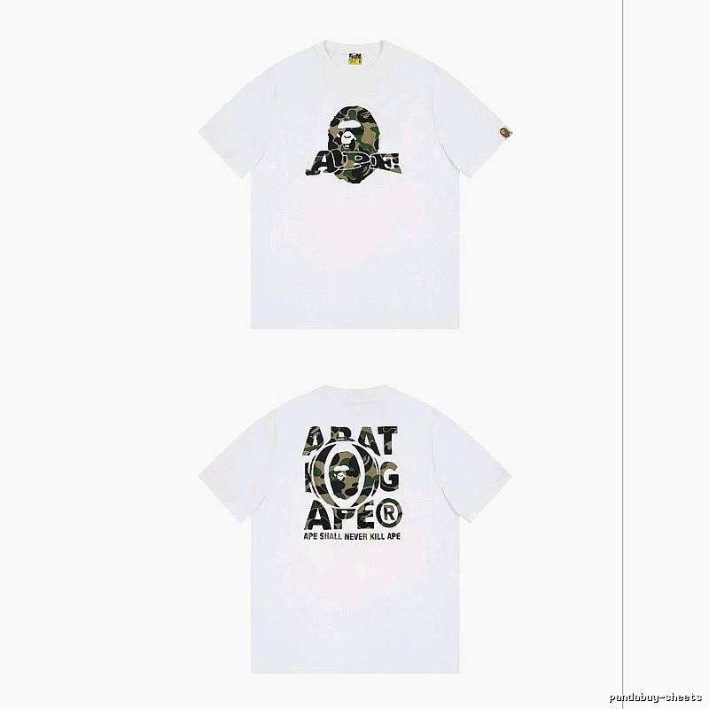 Bape Ape Head Camouflage Style White T-shirt