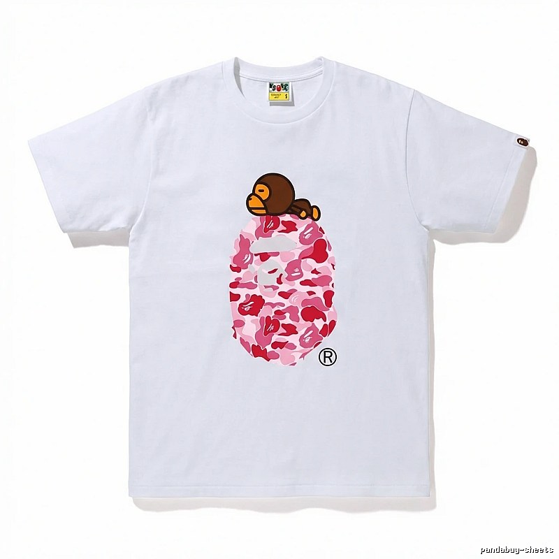Bape camouflage cartoon-style white T-shirt