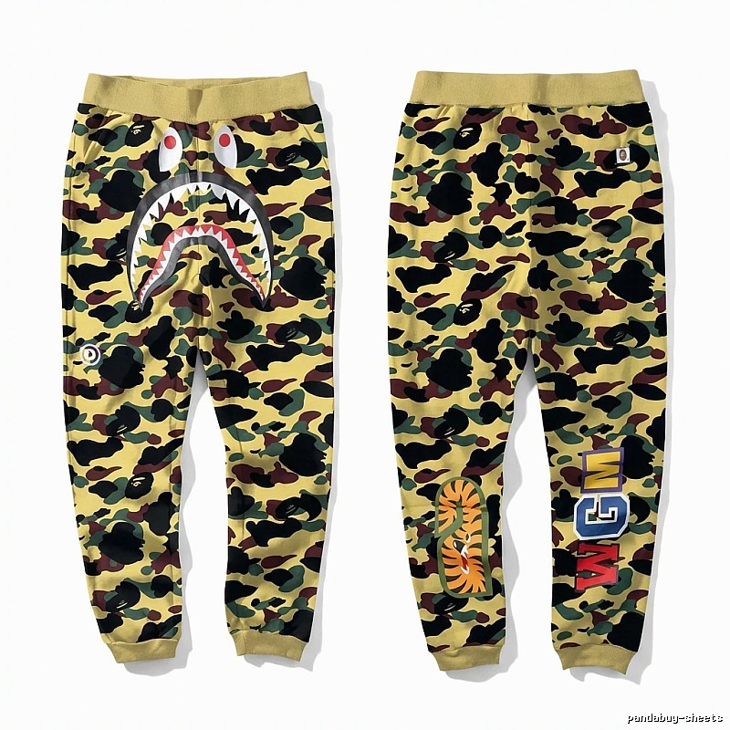 Bape camouflage shark pattern sweatpants