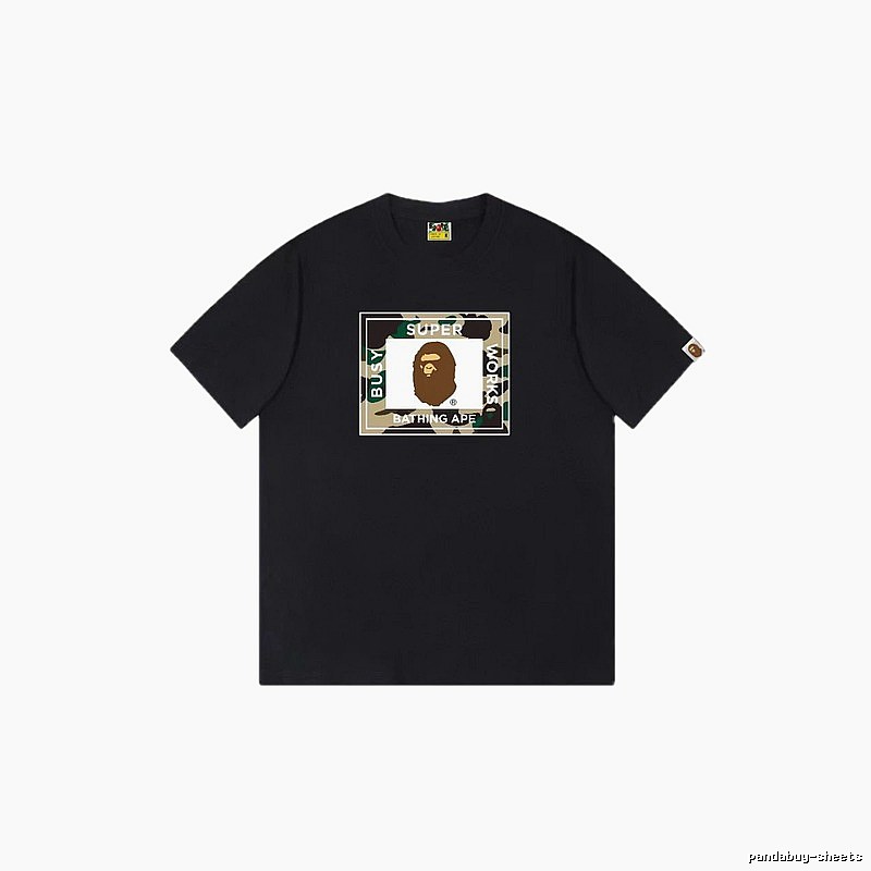 Bape camouflage style black T-shirt