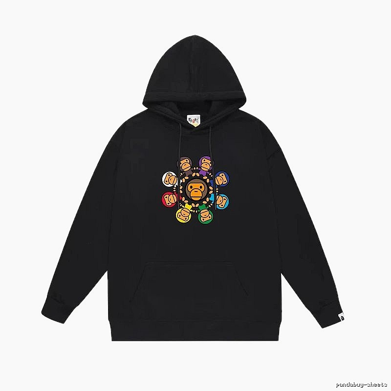 Bape Colorful Ape Style Black Hoodie