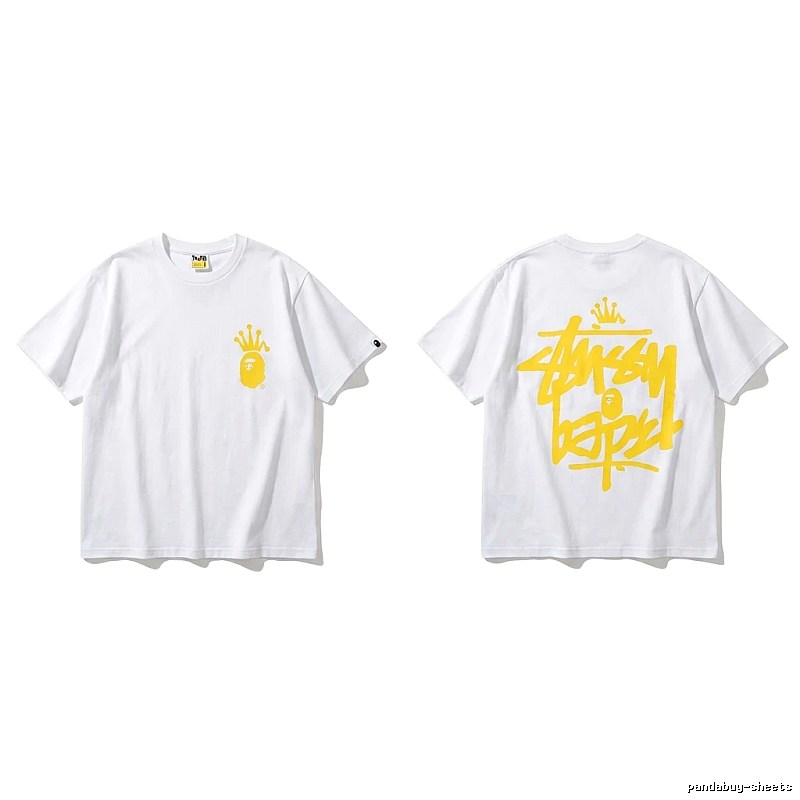Bape Crown Series Graffiti Style White T-shirt