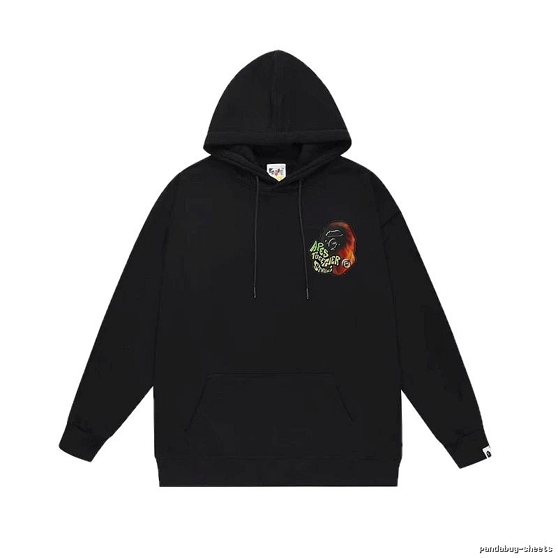 Black hoodie with Bape ape head print