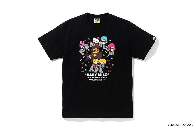 Black T-shirt with Bape cartoon prints
