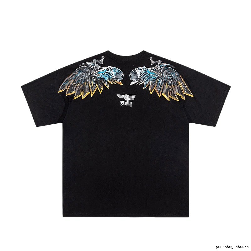 BOY Mechanical Wing Street Style Black Short Sleeve T-Shirt