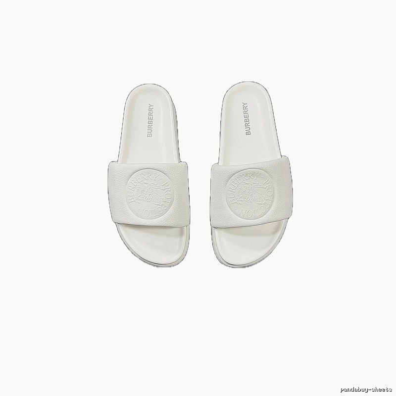 Burberry Embossed Warhorse Minimalist Style White Slides