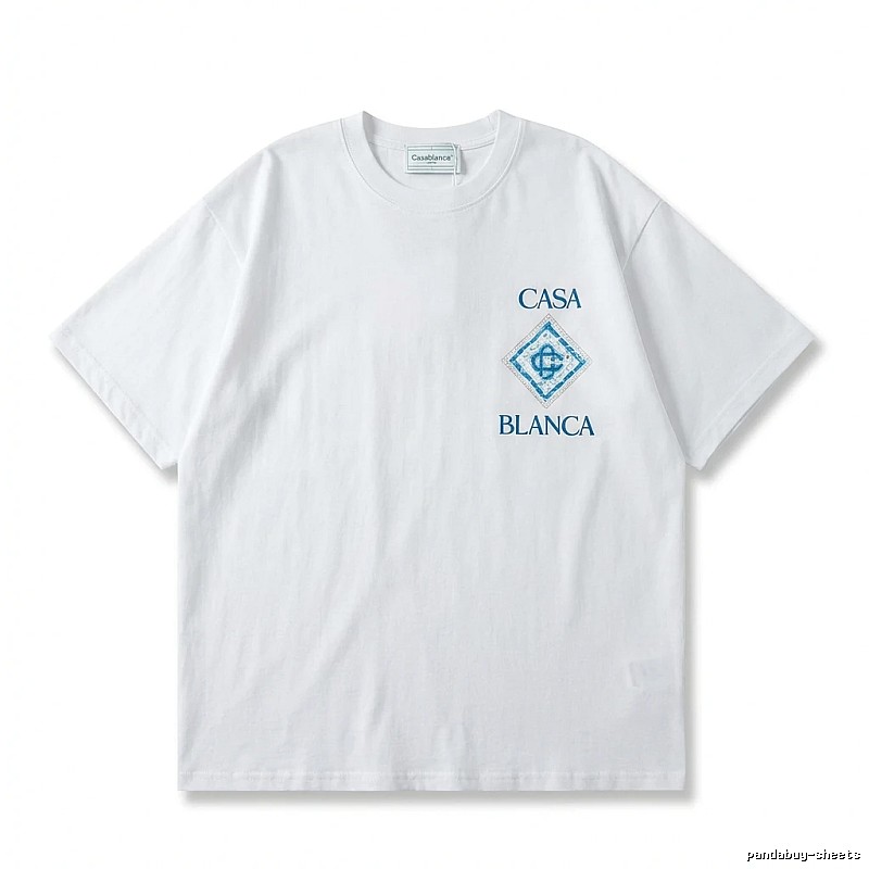Casablanca Blue and White Minimalist Style T-shirt