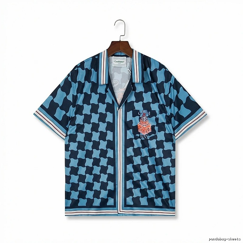 Casablanca checkered retro-style blue shirt