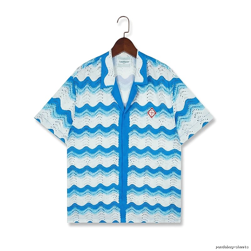 Casablanca Waves Wind Blue and White Shirt