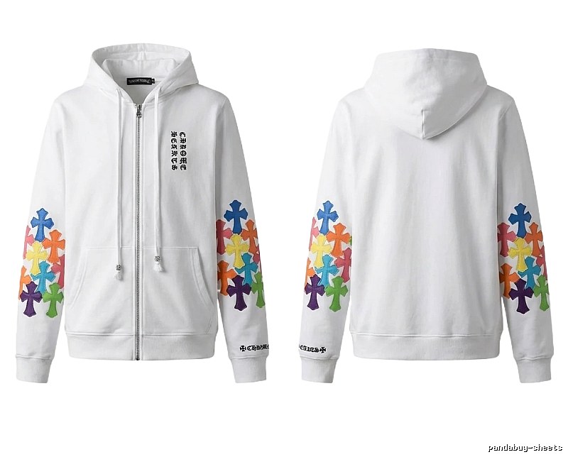 Chrome Hearts Colorful Cross White Hoodie