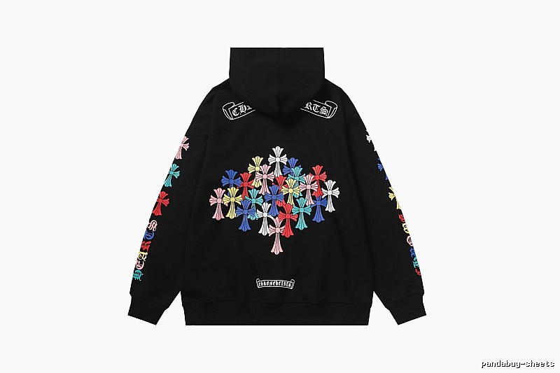 Chrome Hearts Compact Cross graphic hoodie Black Blue Cross for Sport-Inspired Styling