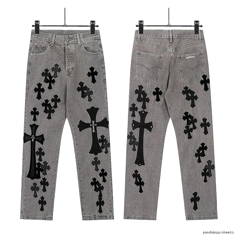 Chrome Hearts Compact Graphic jeans Light Denim Jeans for Smart Casual Looks