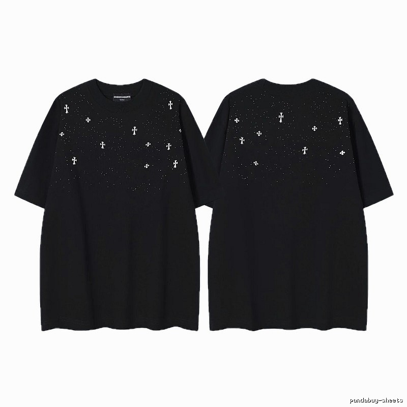 Chrome Hearts Cross Embroidered Street Style Black Short-sleeve T-shirt