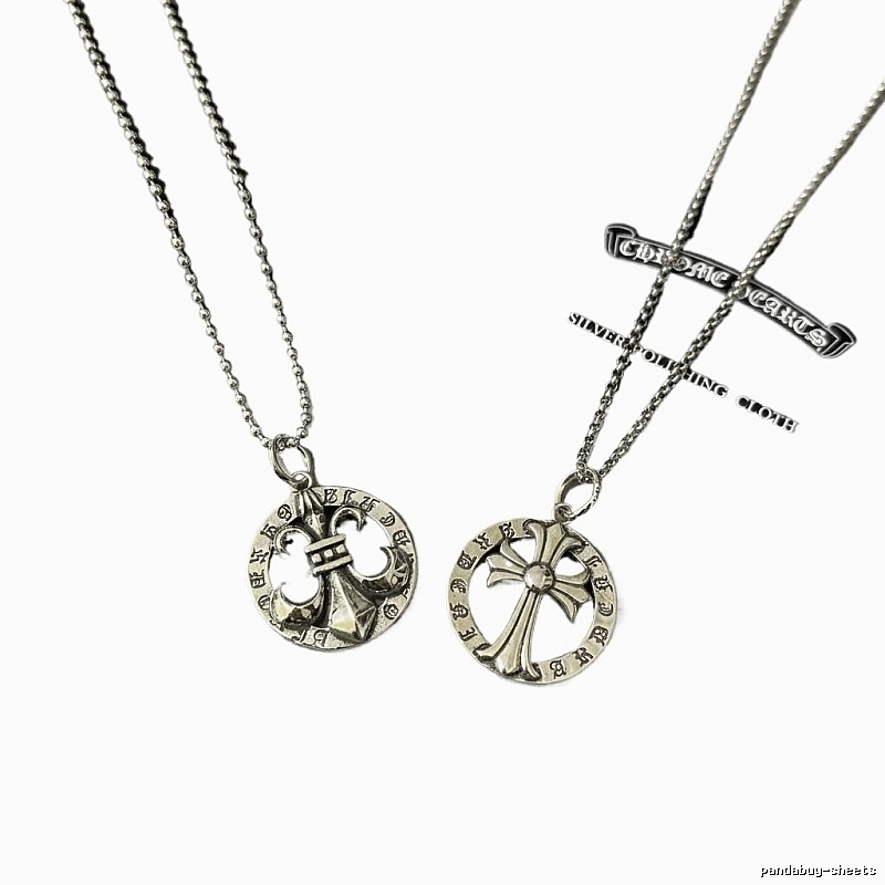 Chrome Hearts Cross Retro Style Silver Necklace