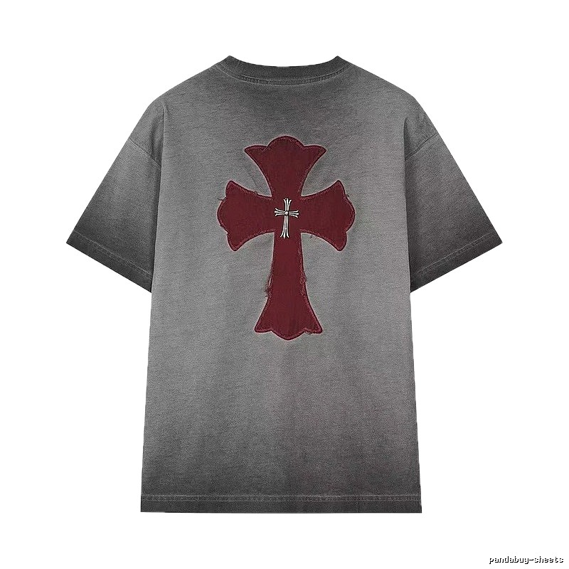Chrome Hearts Cross Series Vintage Distressed Smoky Gray T-Shirt