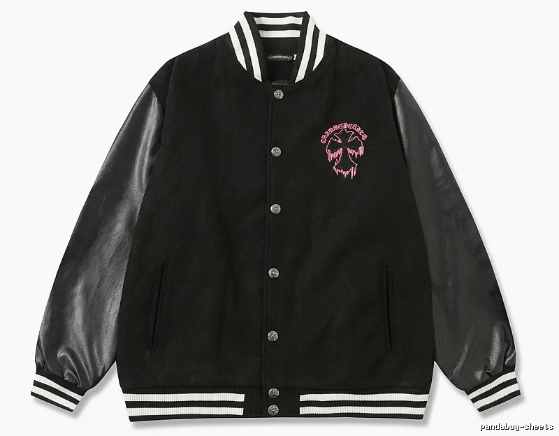 Chrome Hearts embroidered baseball jacket in black