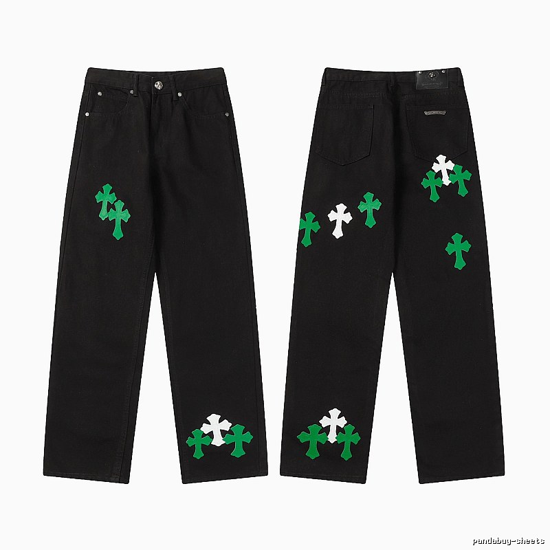 Chrome Hearts Gift Ready Graphic jeans Light Denim Jeans with Fresh Pattern