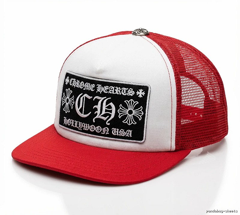 Chrome Hearts Retro Red and White Hat