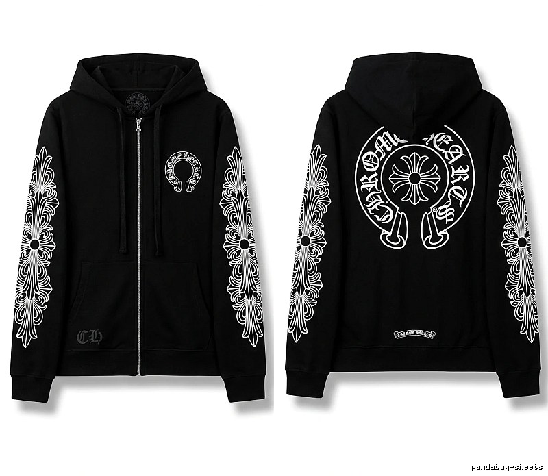 Chrome Hearts retro-style black hoodie