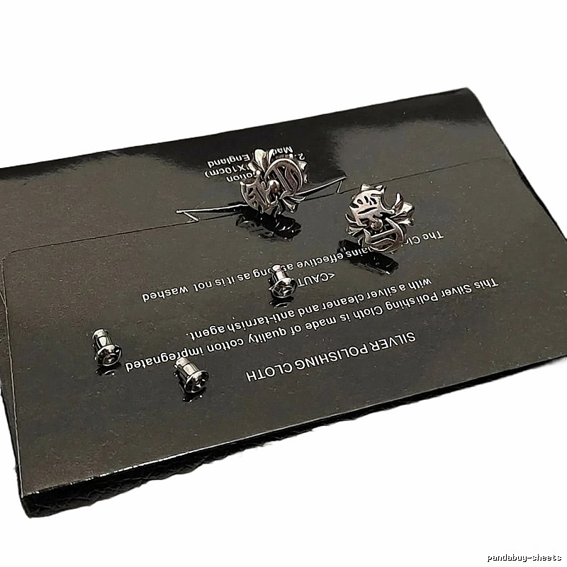 Chrome Hearts Silver Retro Stud Earrings