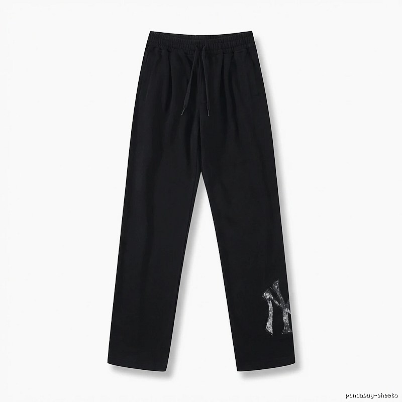 Classic trendy brand black trousers of MLB