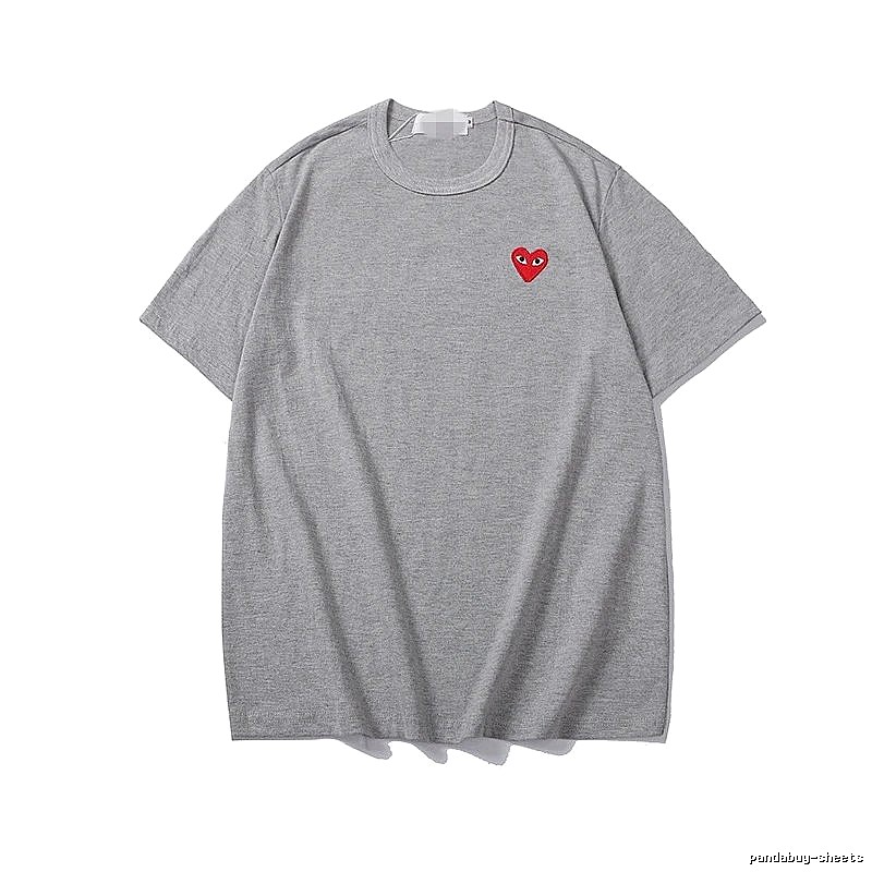 Comme des Garcons PLAY 2020-27 Gray Style 2027 Heart Logo T-Shirt Streetwear Look