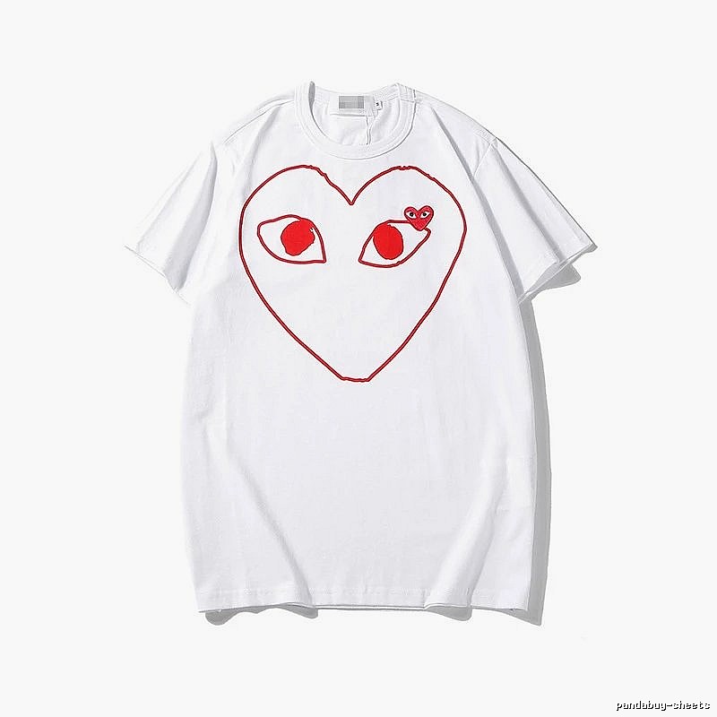 Comme des Garcons PLAY 2023-13 Red Style 2313 Heart Logo T-Shirt Minimal Look