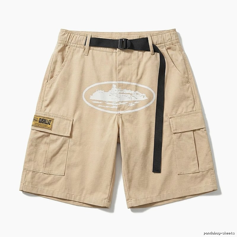 Corteiz printed workwear-style khaki shorts