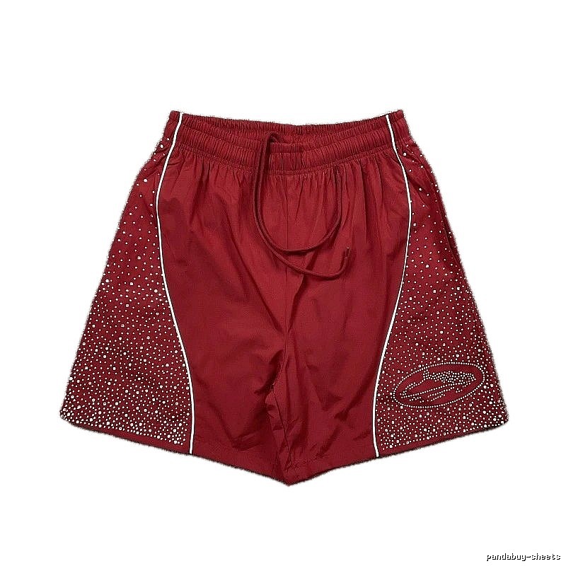 Corteiz Starry Street Style Burgundy Shorts