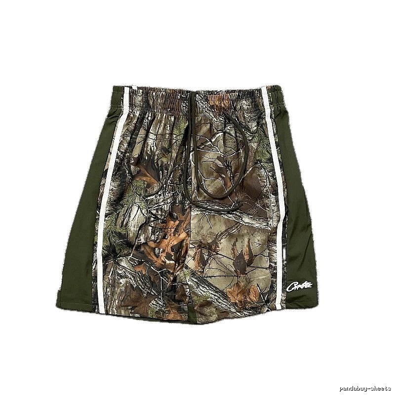 Corteiz Street Style Camouflage Army Green Athletic Shorts