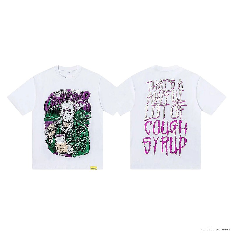 COUGH SYRUP Jason Print Street Style White T-shirt