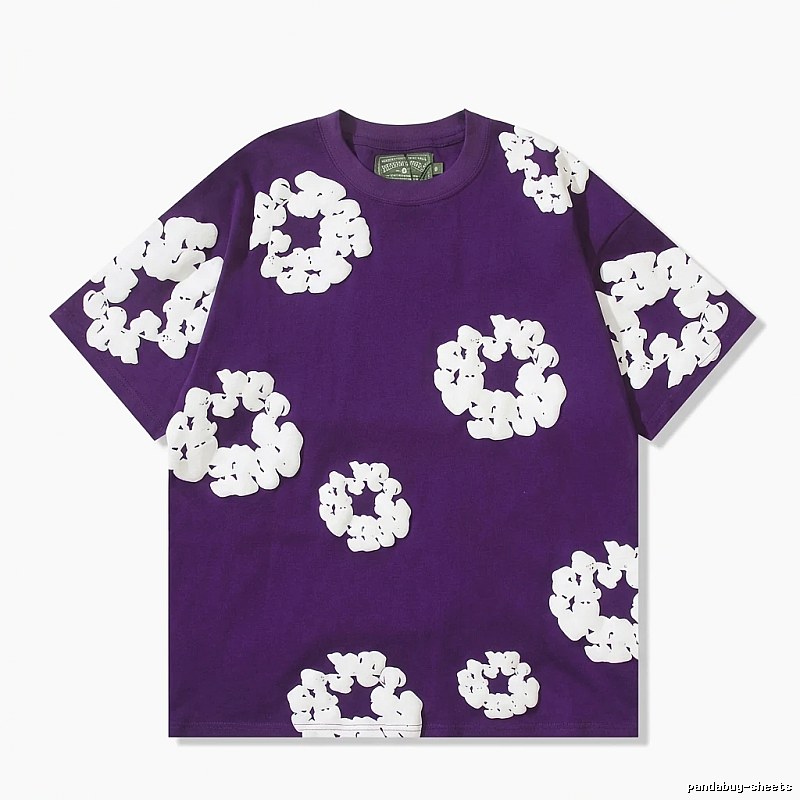 DENIM TEARS Floral Style Purple T-shirt