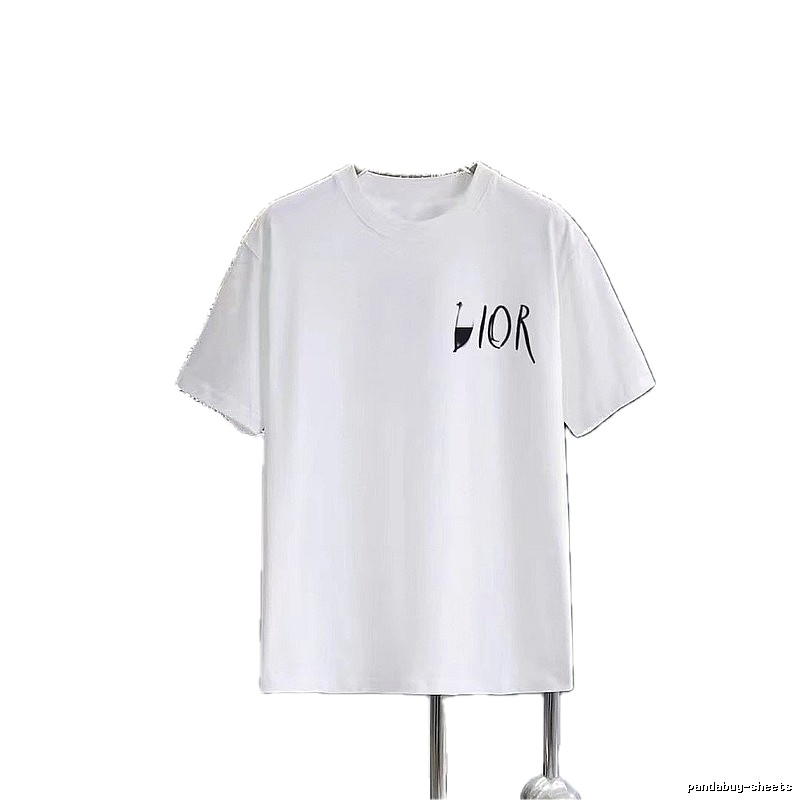 Dior Graffiti Casual Style White Short-sleeve T-shirt