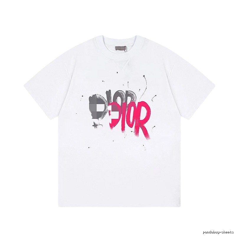 Dior Graffiti Street Style White Short-Sleeve T-Shirt