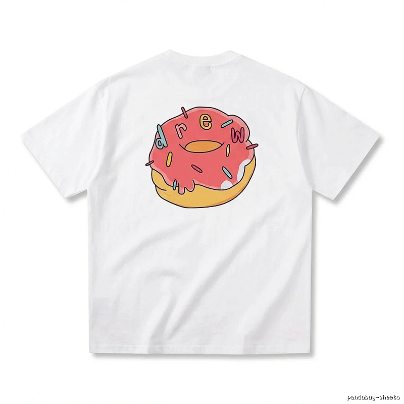 DREW Donut Cartoon White T-shirt