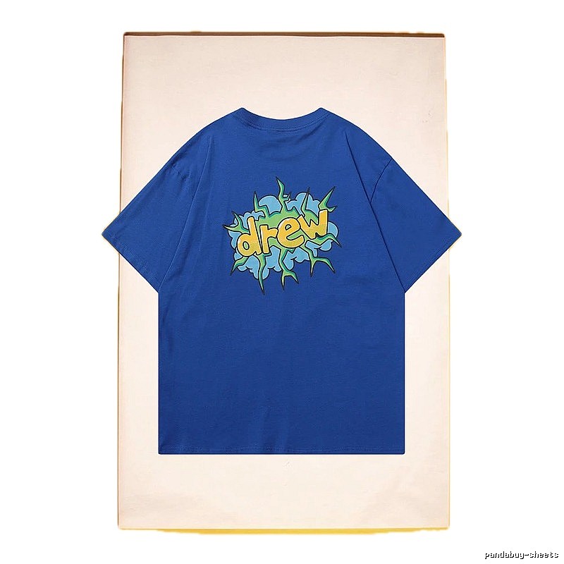 DREW Explosion Print Street Style Blue T-Shirt
