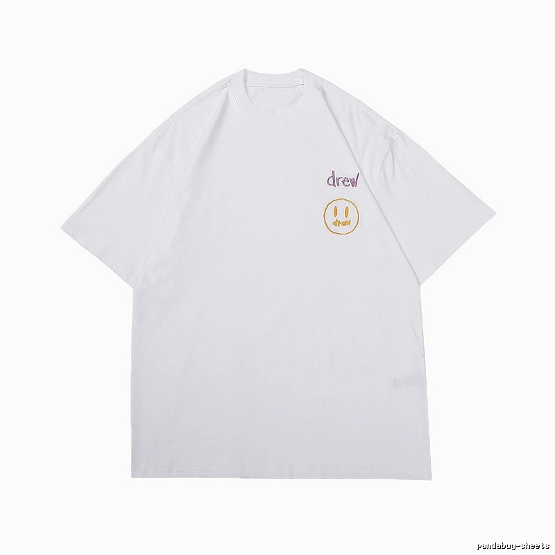 DREW Smiley Embroidered Street Style White T-Shirt