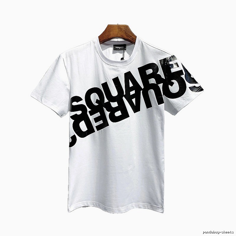 DSQ Large Letter Print Street Style White T-Shirt