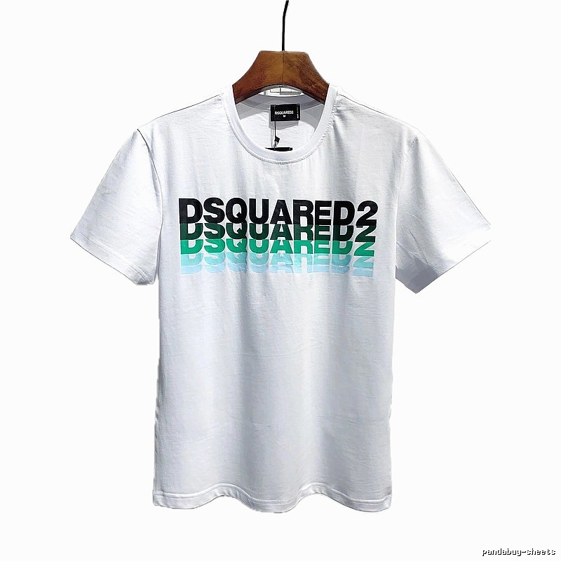 DSQUARED2 Gradient Letter Trendy Brand White T-Shirt