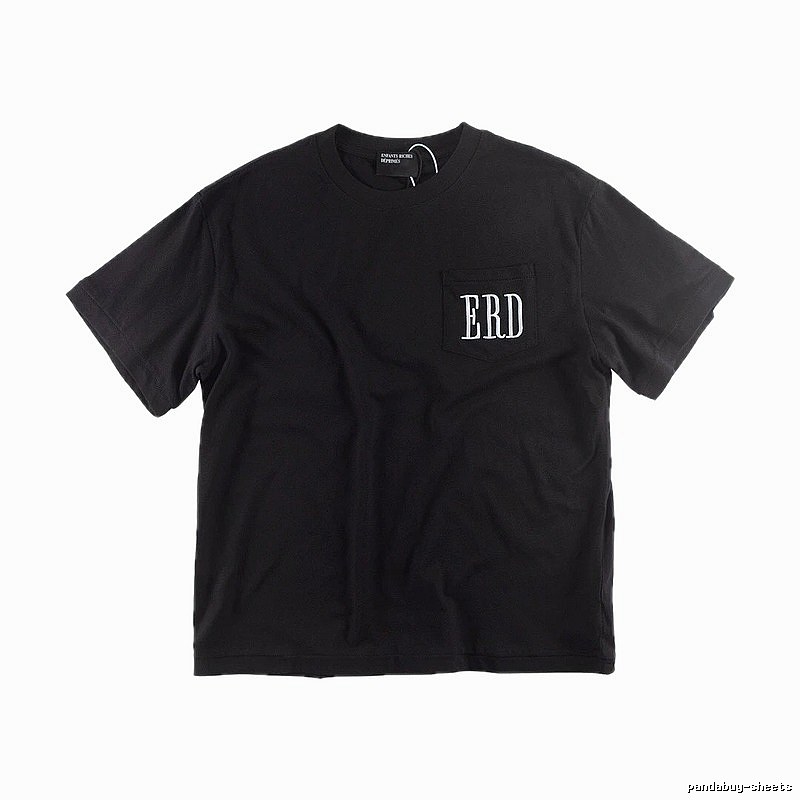 ERD Pocket Embroidery High Street Style Black T-shirt