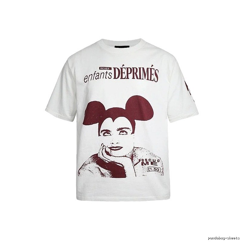 ERD Portrait Print Street Style White T-shirt