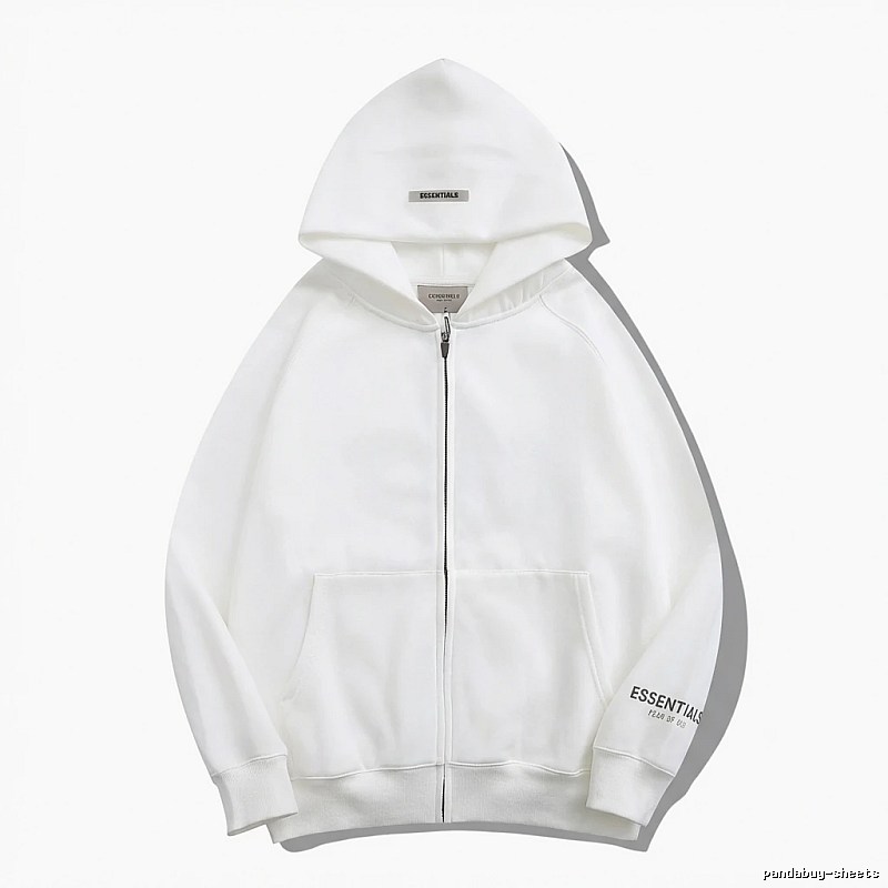 ESSENTIALS minimalist style white hoodie